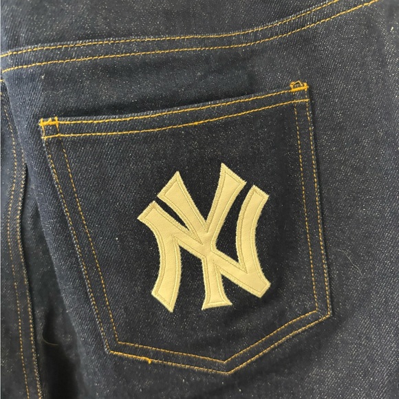 Abstract By Jules New York Yankees Navy Logo Patch Men's Jeans - Picture 9 of 11